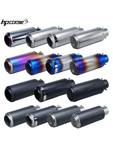 Universal 51mm motorcycle exhaust inox muffler carbon fiber exhaust for z900 R3 R25 MT07 MT09 R1 Z400 Z650