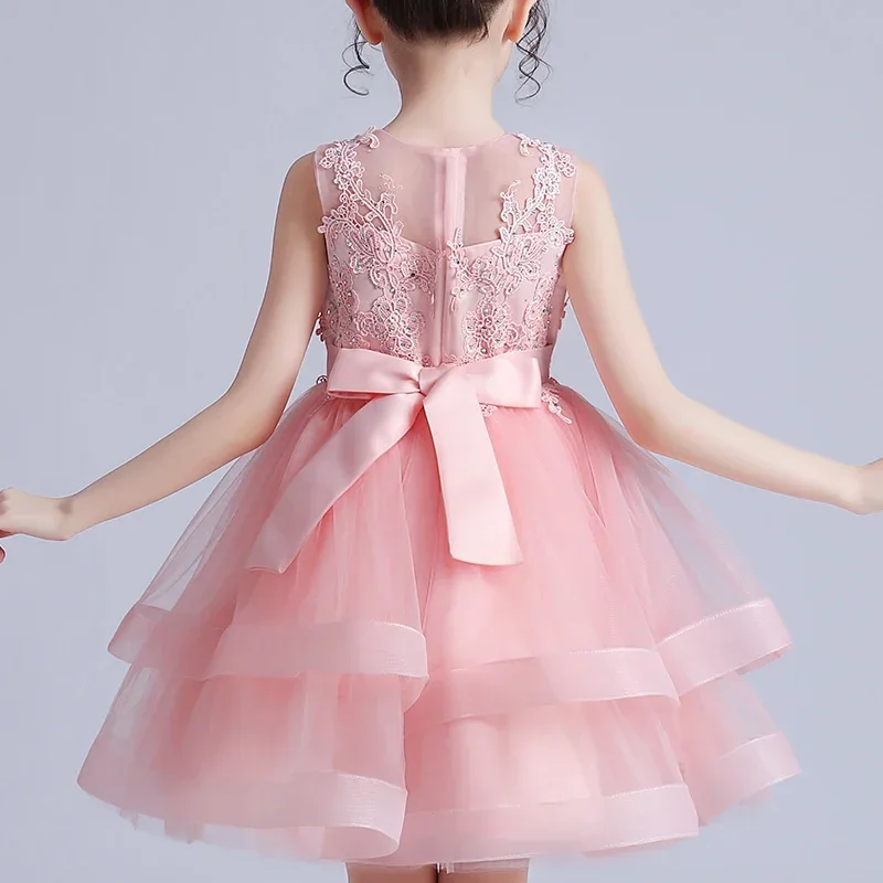 Girls‘ Dress Wedding Party Clothes Flower Casual Gown Princess Summer Girls Frock Dress Children's Tutu Short Dress 1281