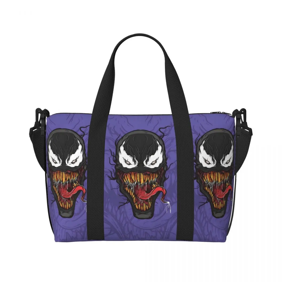 

Изготовленная на заказ пляжная большая сумка Venom для женщин, комиксы, большие отделения, спортивные пляжные дорожные сумки