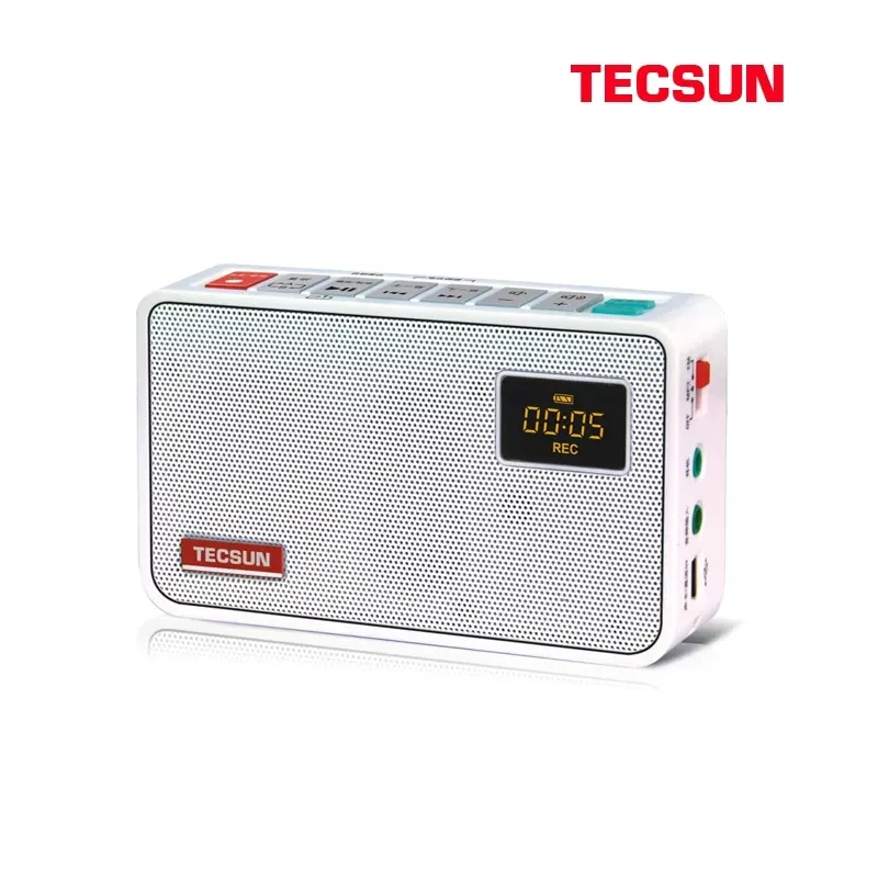 Tecsun ICR-100 ICR100 FM المحمولة راديو استقبال مع الرقمية مسجل MP3 لاعب المتكلم ستيريو راديو