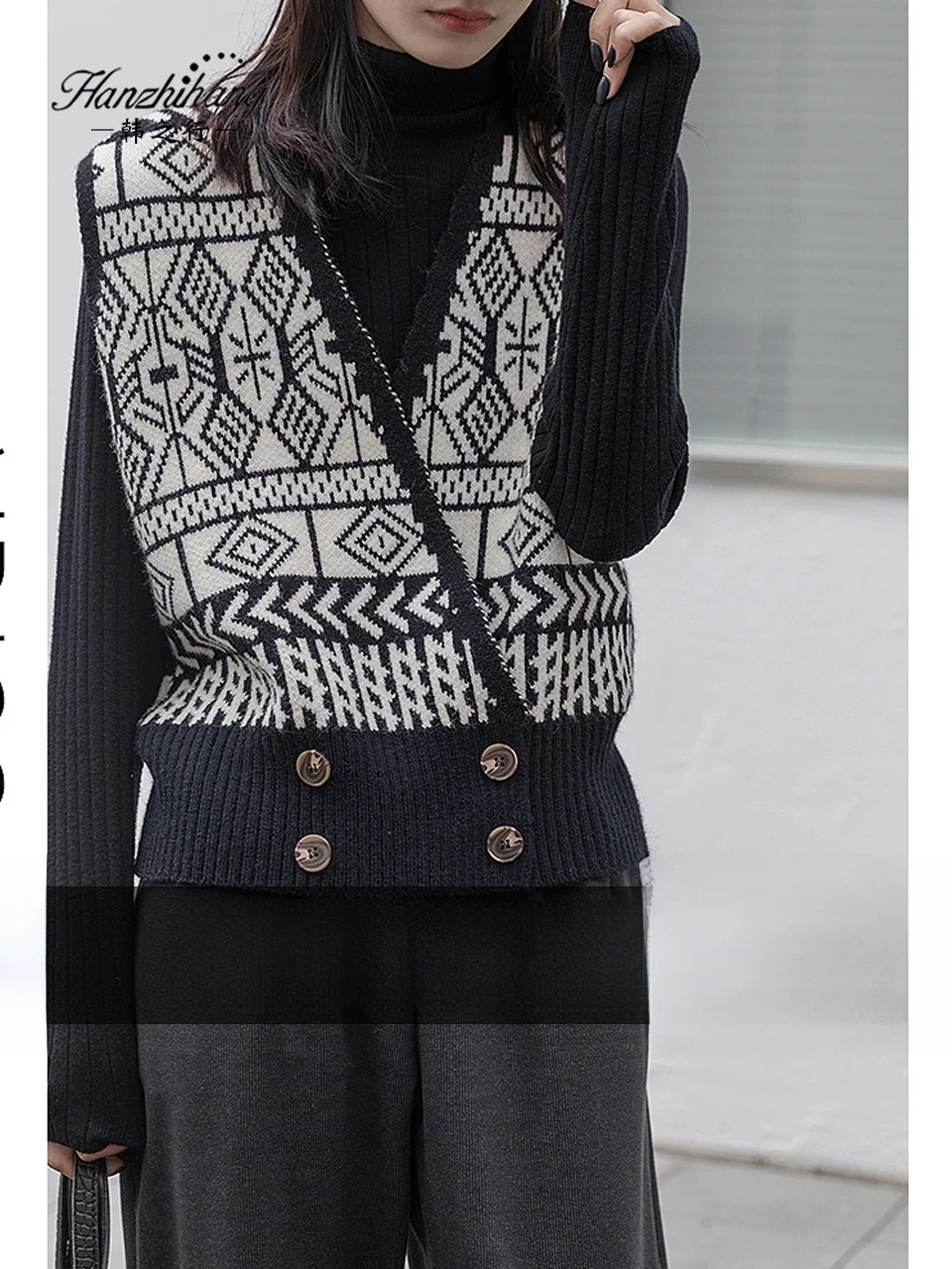 

Women's Knitted Sweater Vest Spring Autumn New Sle Svel Outerwear round Ne Single Button Resin Color Fastening