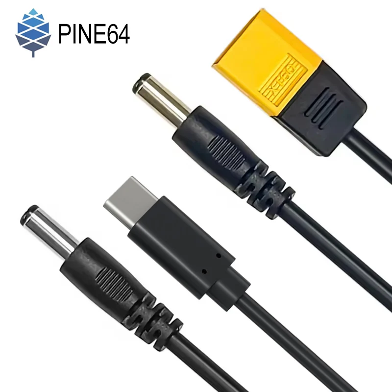 XT60 Male Bullet Connector To Male DC DC5525 Power Cable 5.5x2.5mm Adaptor For TS101 PINE64 Electronic Soldering Iron