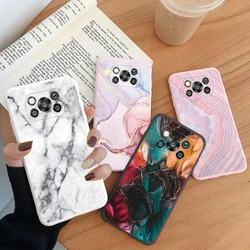Silicone Case For Poco X3 Pro Pocox3 NFC Back Cover Pink Gold Marble Art Fashion Soft Bumper Protector For Xiaomi Poco X6 X5 Pro