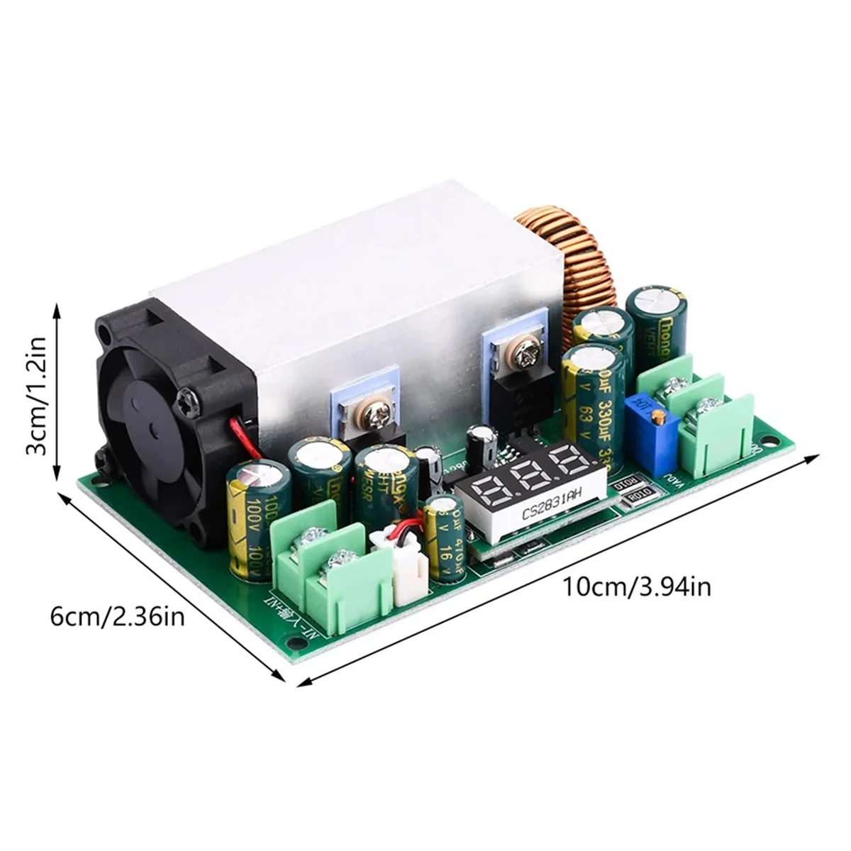 DC-DC High Power 600W Adjustable Step-Down Power Supply Module with Voltage Display 12V-75V to 2.5V-50V Buck Converter