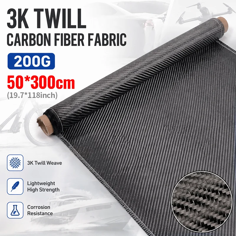 60-300cm 30/50cm breites, 0,2mm dickes Kohlefaser-Gewebe für kommerzielle Autoteile und Sportreparaturen – Detail 11