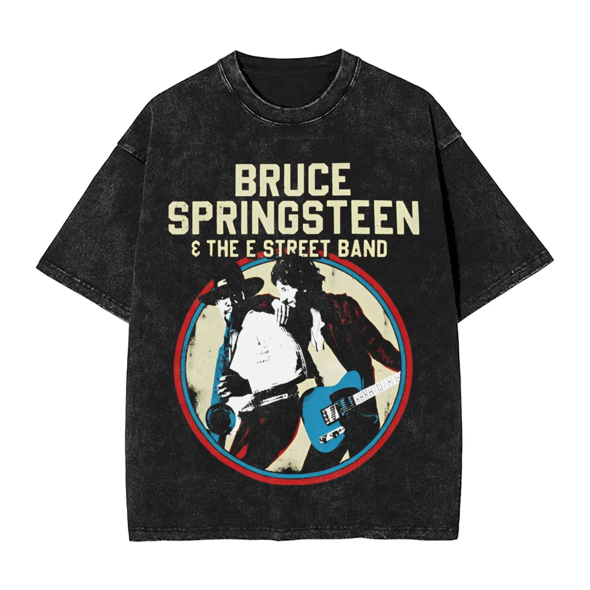 Bruces Springsteens camisetas para hombres 100% algodón novedad camiseta cuello redondo Rock camisetas manga corta Tops regalo
