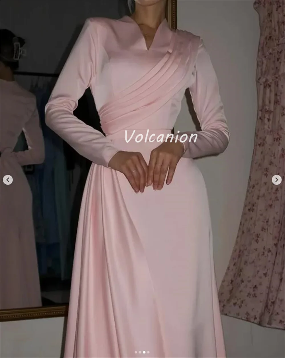 Customized Modern Style Fashion Charmeuse Ruched Sash Straight V-neck Long Dresses Bespoke Occasion Dresses High Quality Simple