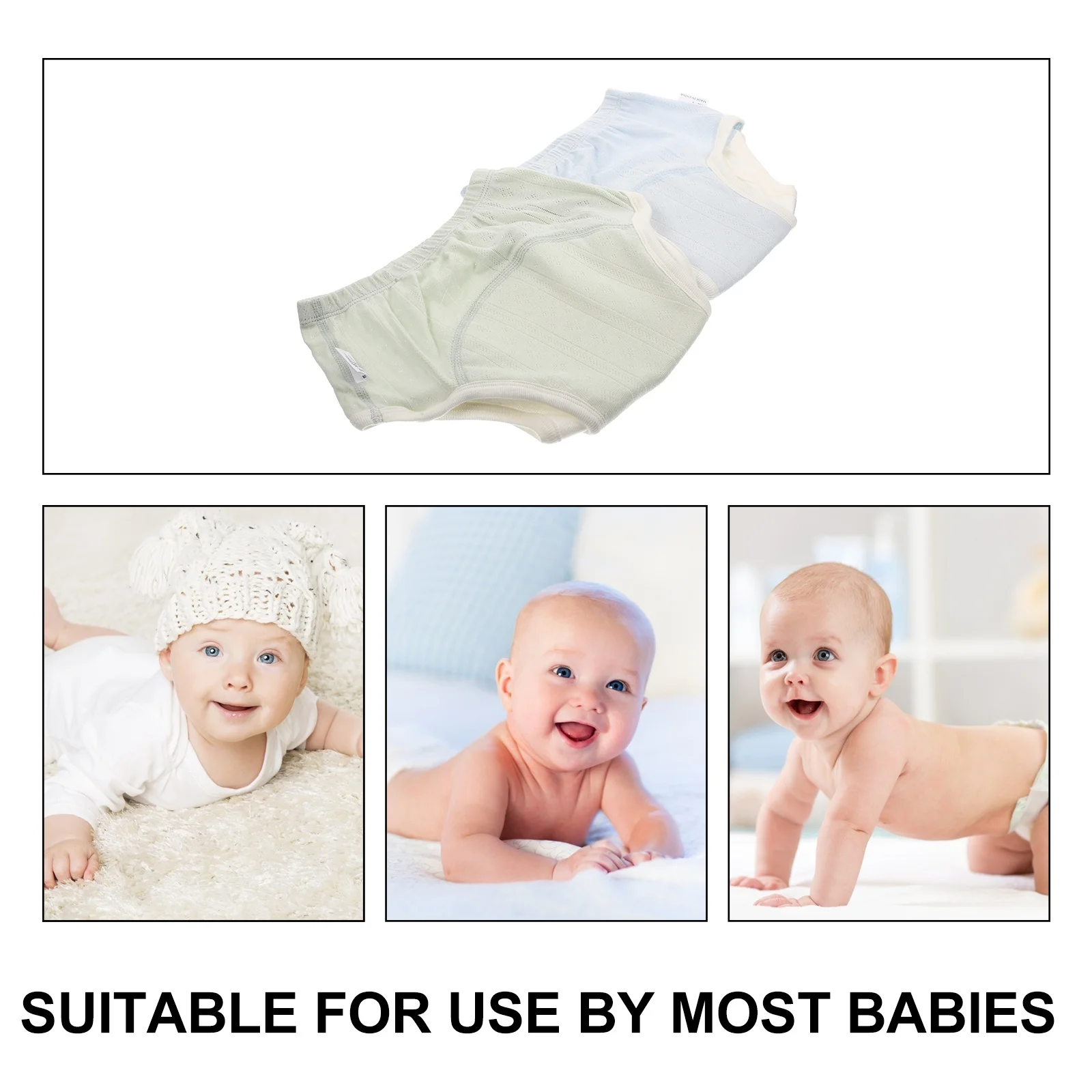 2개입 아기용 면 훈련 팬츠 패드 내장 통기성 세탁 가능 재사용 가능 유아용 배변 훈련 속옷 남아 여아용