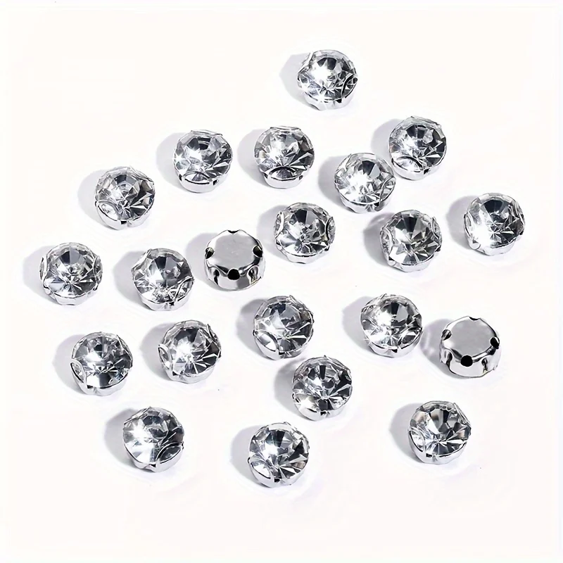 3-10mm Silvery Flat Bottom Earring Claw Beads Sew On Rhinestones Glass Crystal For DIY Jewelry Making Crafts And Clother