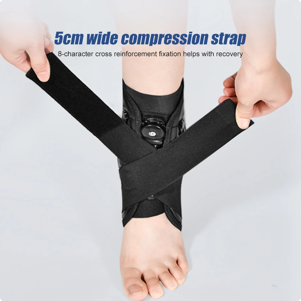 1Pcs Compression Ankle Brace for Women Men, Adjustable Straps with Protective Guards for Basketball Volleyball Lacrosse Football