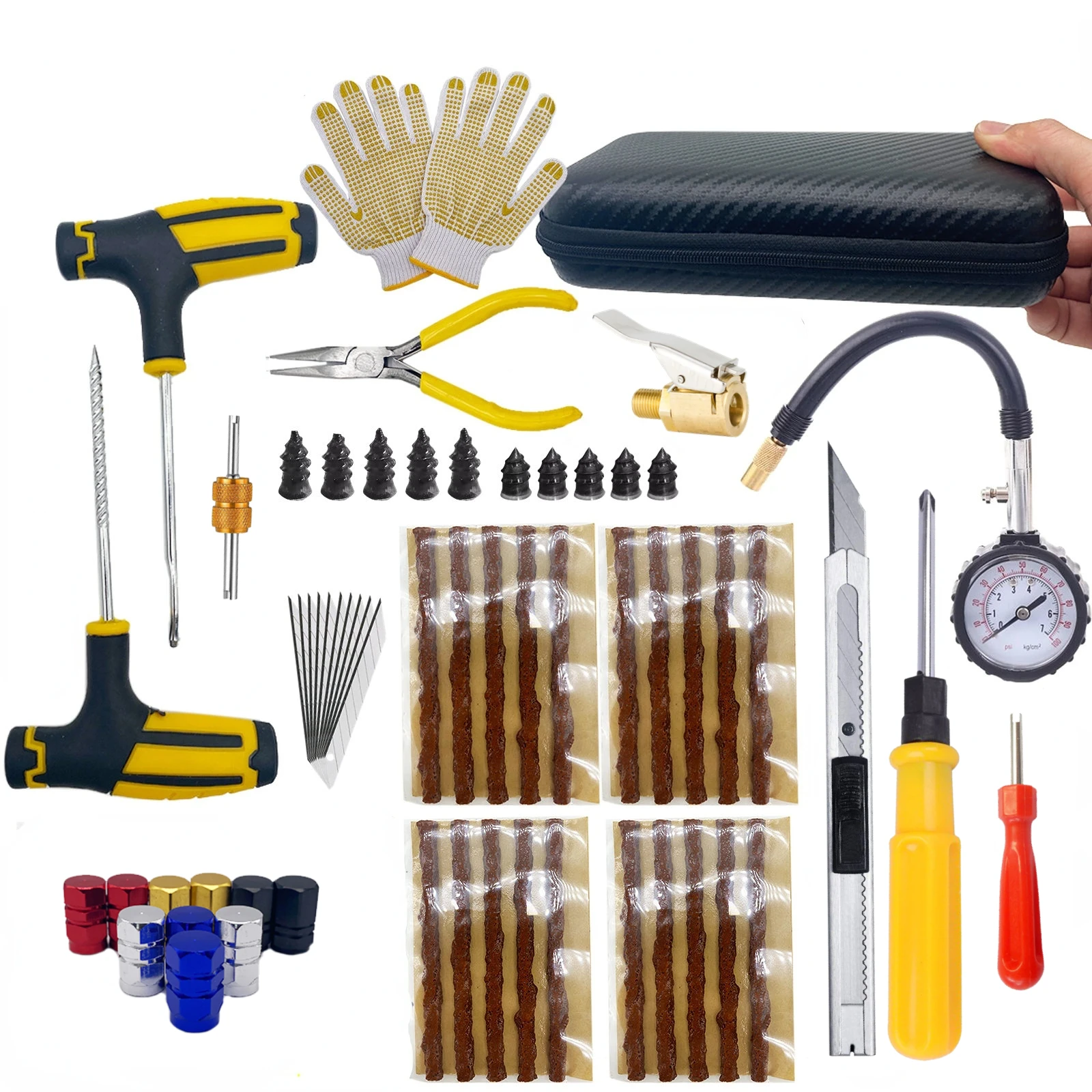 ZFOUEK Autoband Reparatieset Lekplug Gereedschap Bandenpunctie Noodsituatie voor Universele Bandstrips Roeren Lijm Reparatie Tool