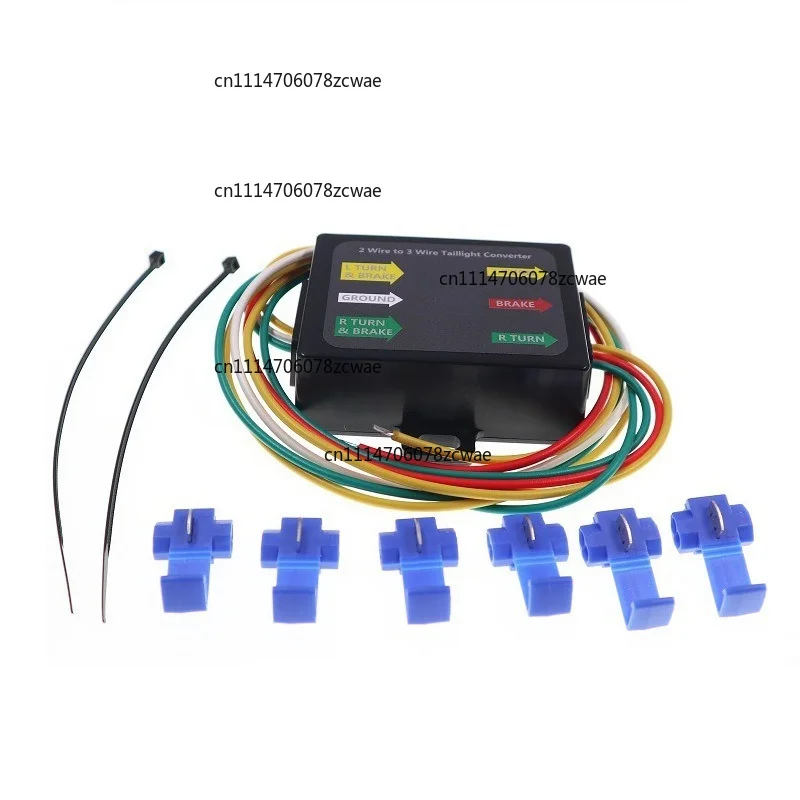 US 2 to 3 Wire Trailer Tail Light Converter Separate Brake Signal Towing Wiring Connector