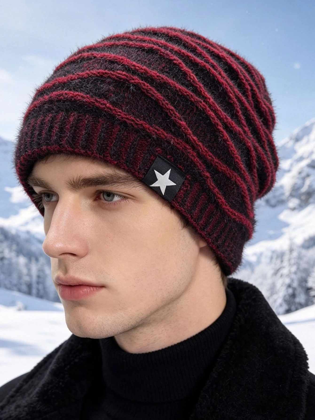 New winter pile cap with thermal cap and plush thickened imitation rabbit hair cap, cold resistant knitted yarn cap