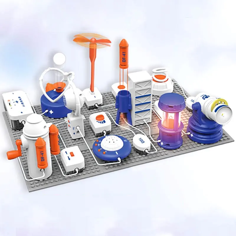 مجموعة مكعبات بناء الدوائر الإلكترونية STEM، لعبة تعليمية للتحكم الصوتي بالذكاء الاصطناعي، تجربة علم الفيزياء DIY للأطفال من سن 6 إلى 12 عامًا #6