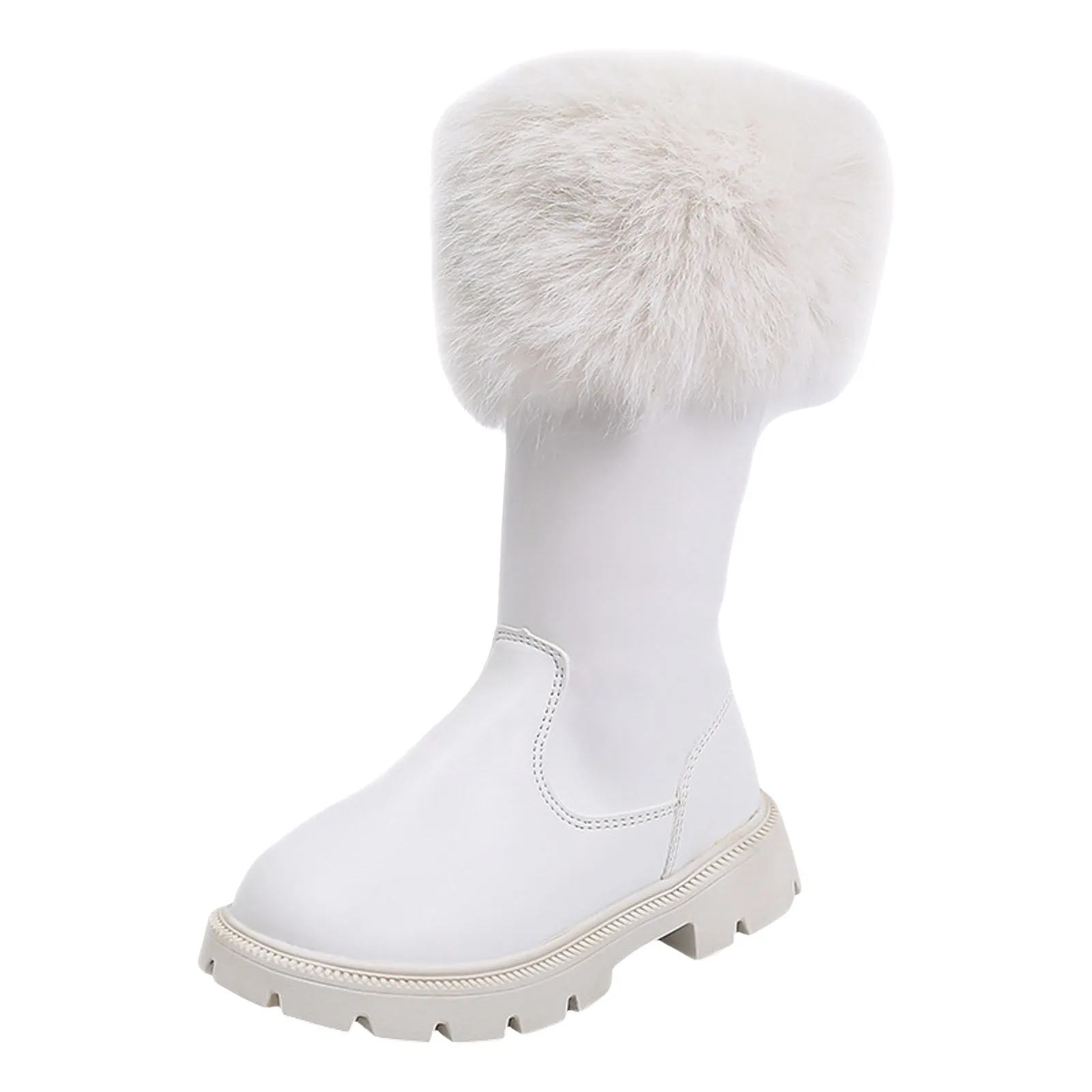 

Children's Boots Girls' Medium And Large Children's Side Zipper Long Boots Fashionable And Casual Girl White Cowboy Boots