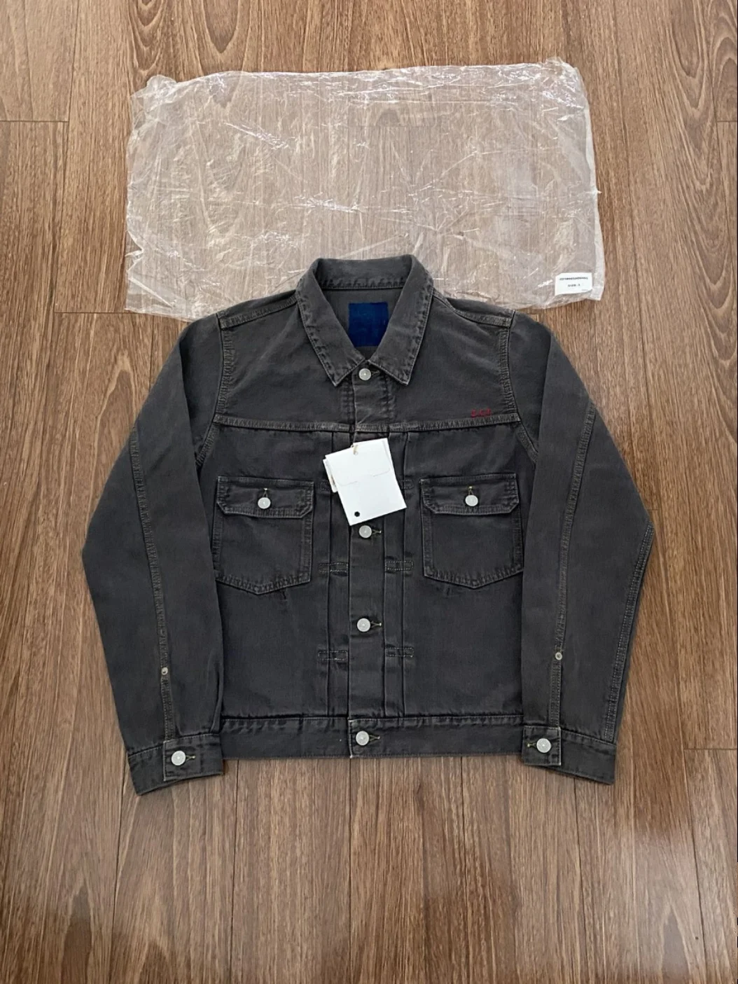 Men's visvim FIL 18AW ICT 101 DAMAGED black jacket Nakamura denim washed jacket