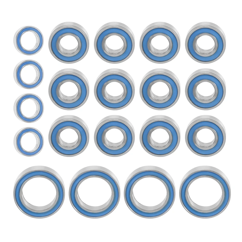 20PCS Rubber Sealed Ball Bearing Kit For Tamiya TT01 TT-01 TT01E TT01D TT02B 1/10 RC Car Upgrades Parts Accessories