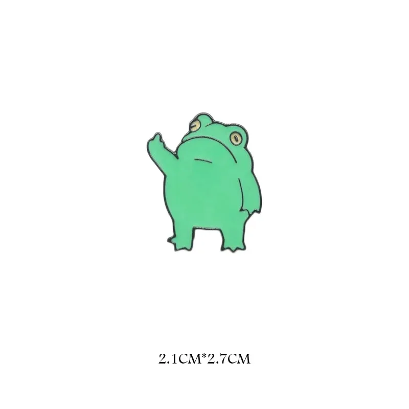 Nette Lustige Vertikale Mittelfinger Frosch Legierung Brosche Kreative Cartoon Tier Abzeichen Persönlichkeit Allgleiches Kleidung Zubehör