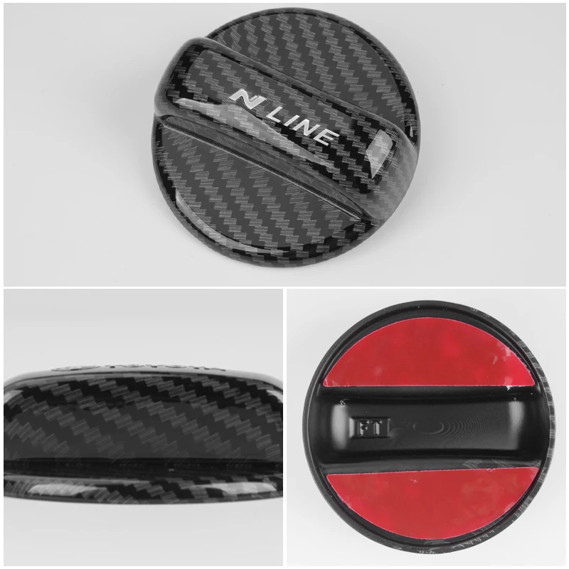 Car Fuel Tank Cap Carbon Fiber Petrol Box Cover Accessories For Hyundai N Line Performance Santa Fe MX5 I20 IX35 I30 view 5