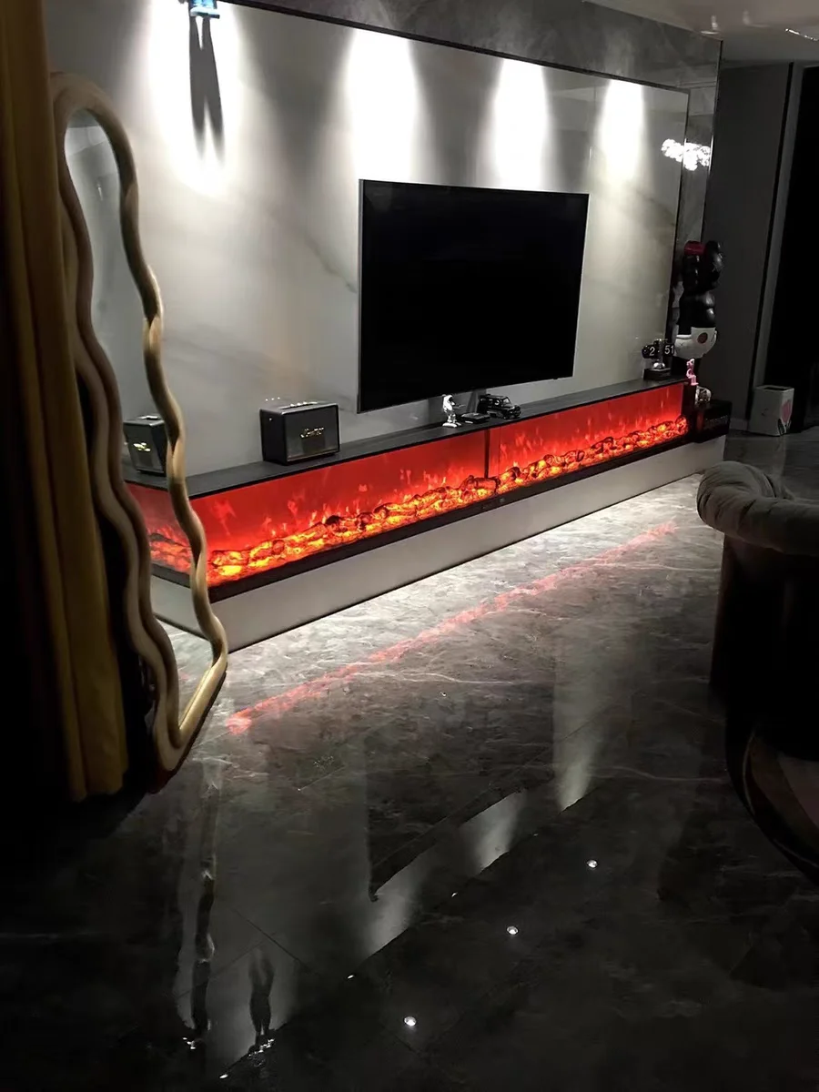 

Indoor heating electric fireplace with embedded 3-side glass surround and built-in multi-color flame furnace YX789TB