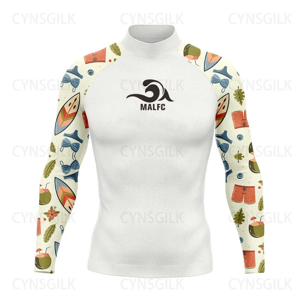 MALFC Rash guard for men Surfing Clothes Swimsuit Rashguard Surf Wear UPF 50 Water Sport Long Sleeve T-shirt Swimwear snorkeling