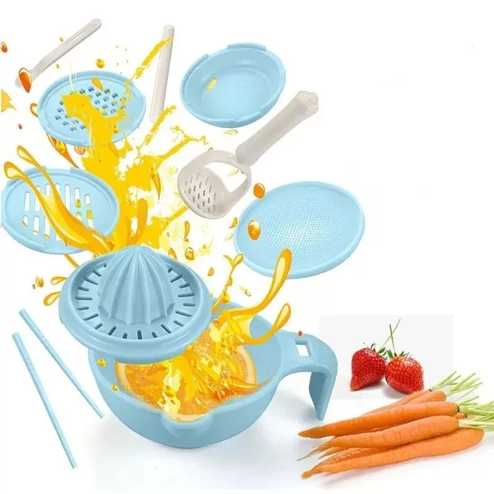 

Solid color Baby Food Grinding Bowl Handmade Easy to Use Manual Grinder Multifunctional Manual Operation Vegetables Grinder