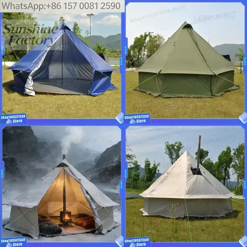 Winter-proof Anti-Freeze Warm Chimney Yurt Tent Diagonal Bracing Camping Stove Compatible Wood-Burning Stove Design ZP186
