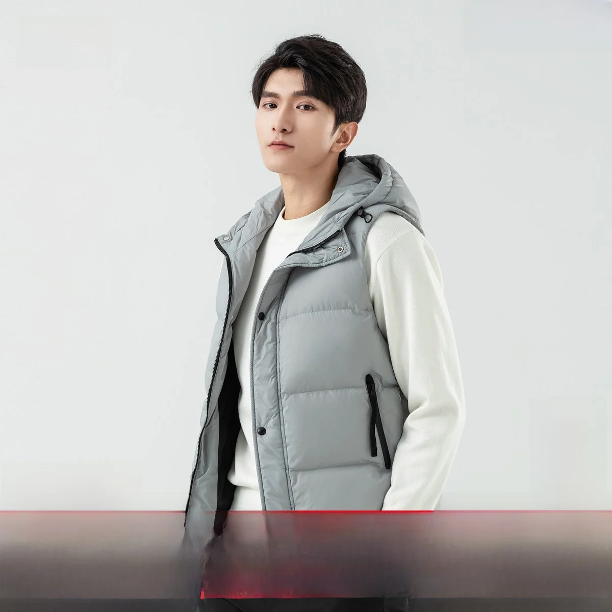 

Мужской пуховый жилет Snow Flng 2026 для весны и осени, черный, с капюшоном, ветрозащитный, теплый, из полиэфирного волокна, верхняя одежда