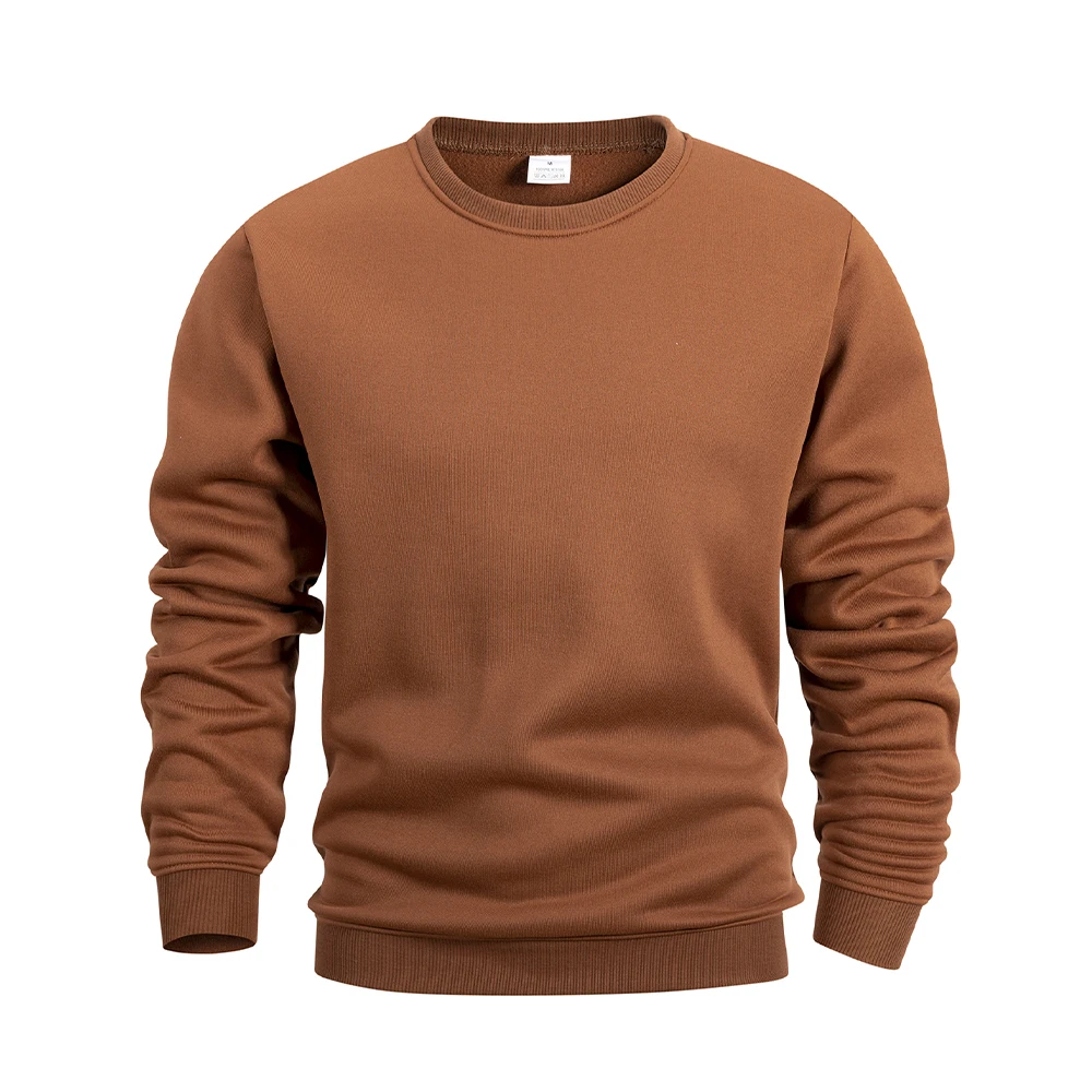 Męskie podstawowe bluzy z kapturem bluzy z wycięciem pod szyją moda męska Casual sportowy sweter z okrągłym dekoltem Streetwear solidna bluza z kapturem — zdjęcie 6