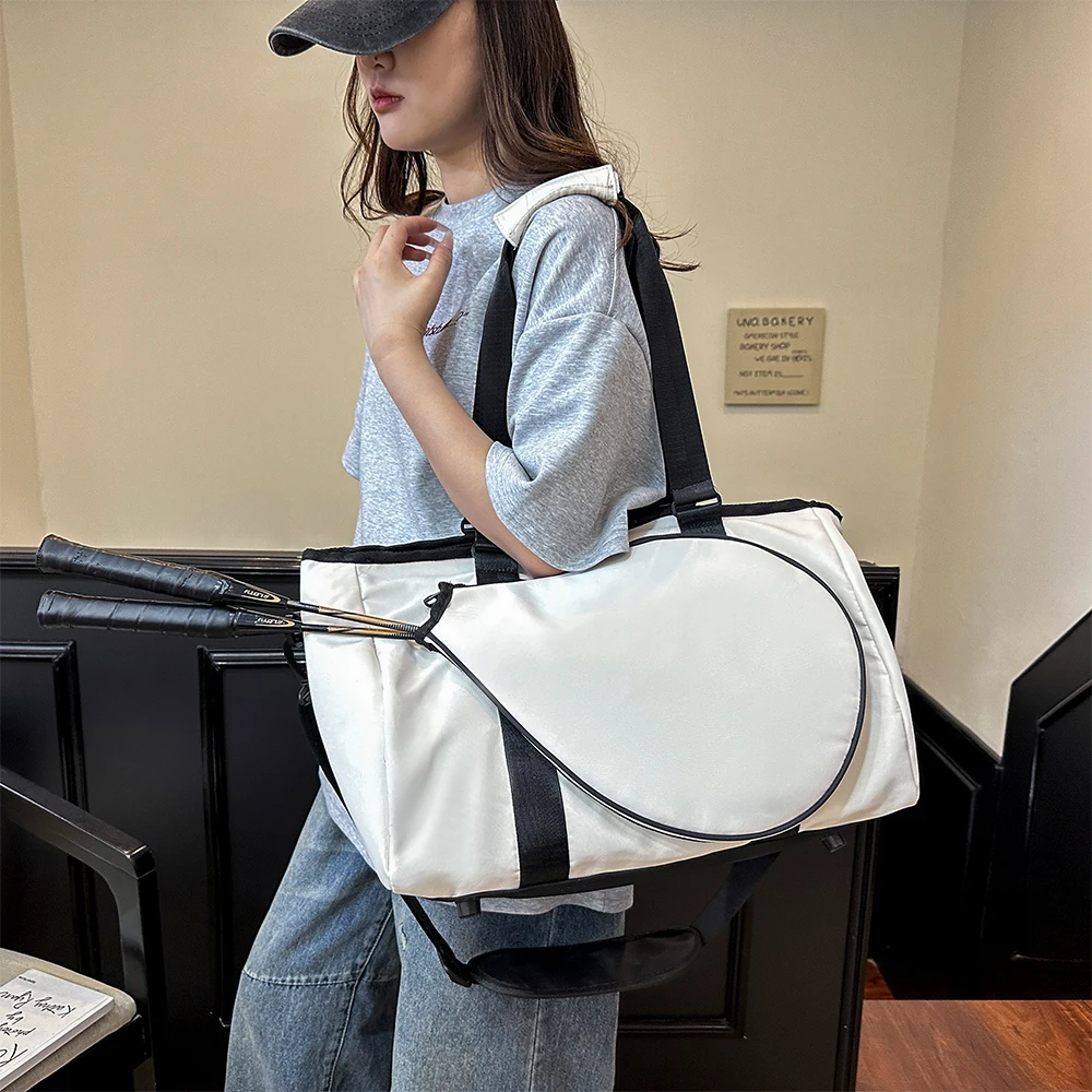 

1 шт. женская теннисная сумка с сухим/влажным карманом для пиклбола, сумка на плечо для бадминтонной ракетки-органайзер для спортивного хранения