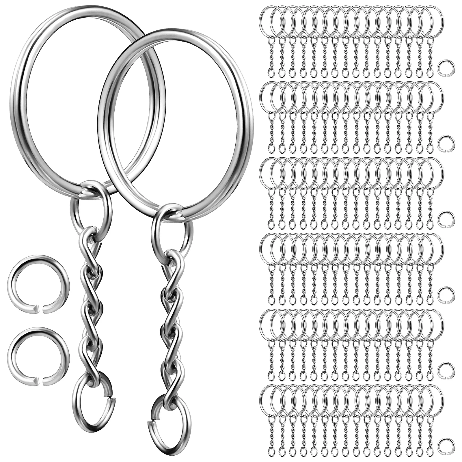 

Key Chain Keyrings Rust Proof Metal Round Attach ganize Accessories Craft Supplies Jewelry Making Hoop Small Keyring