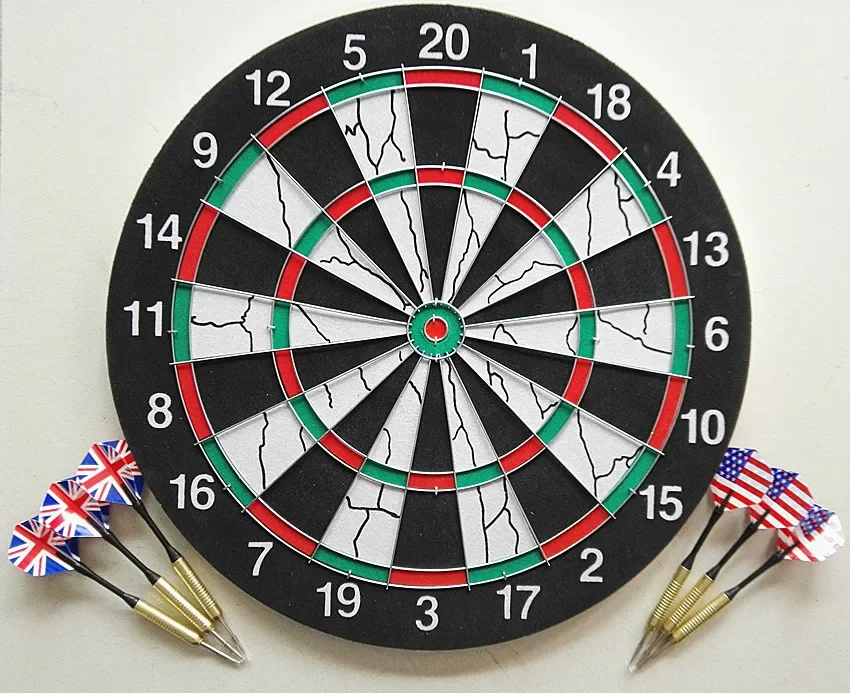 36CM Professional Double-sided Flocking Dart Board Competition Entertainment with 6 Steel Tipped Darts