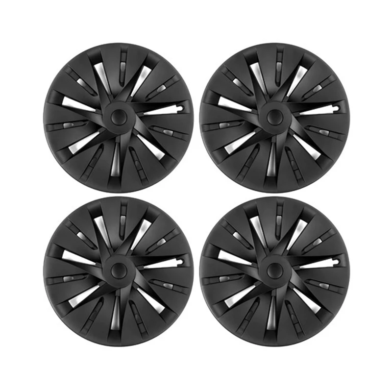 4PCS 19Inch Model Y Wheel Hub Cover Symmetrical Matte Replacement Wheel Hubcaps Full Rim Cover For Model Y Car Accessories