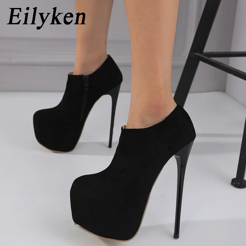 Eilyken SIZE 35-42 Designer Style Zipper Woman Pumps Sexy Platform Super Stiletto High Heels Party Nightclub Female Shoes