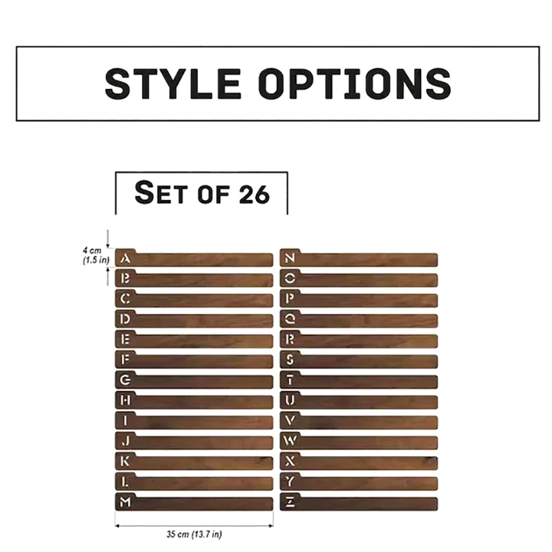 

26pcs Vinyl Record Dividers Alphabetical Vinyl Record Storage Dividers A-ZWooden Record Dividers 26 Record Holder Organizer