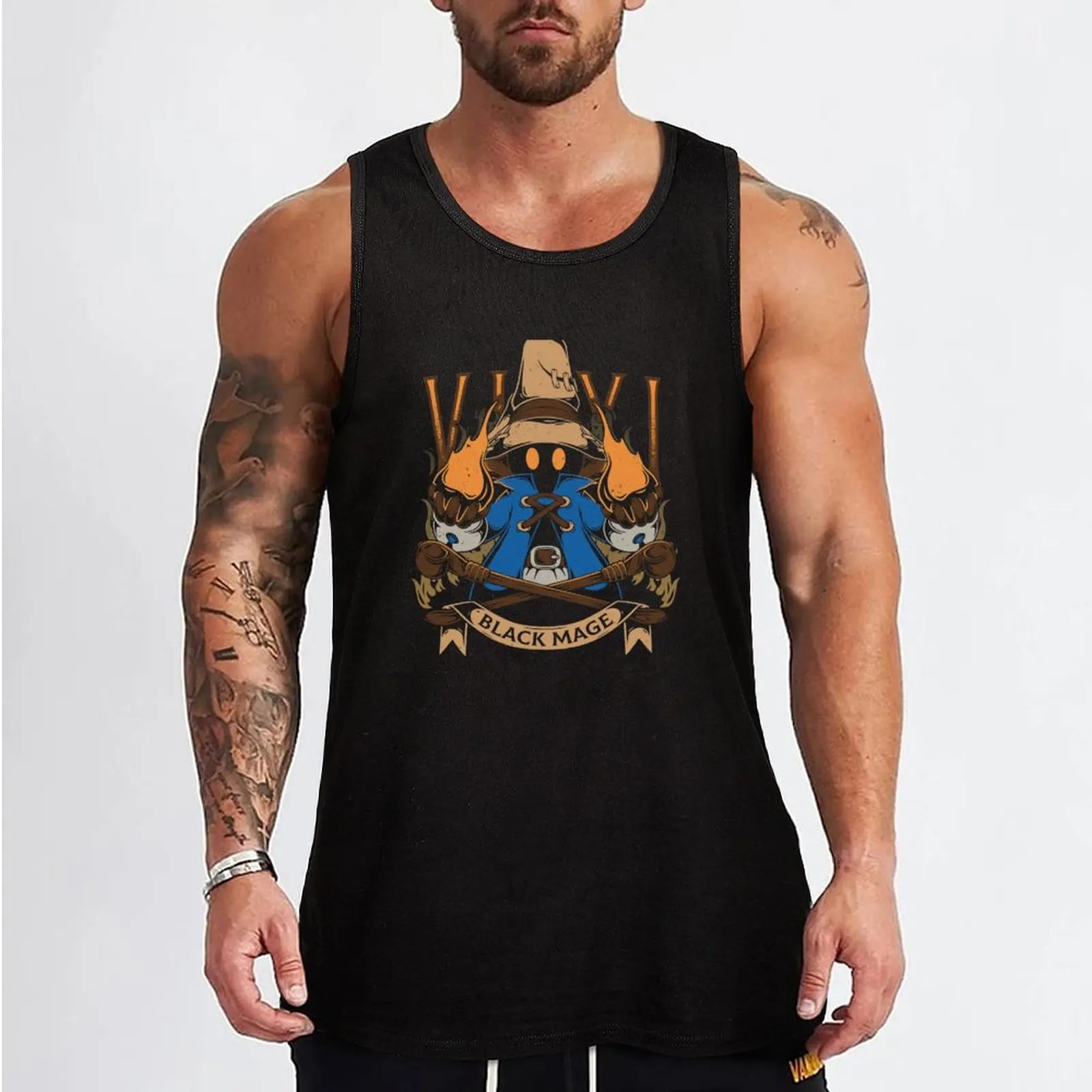 Vivi Black Mage Tank Top vest for men Gym t-shirt man