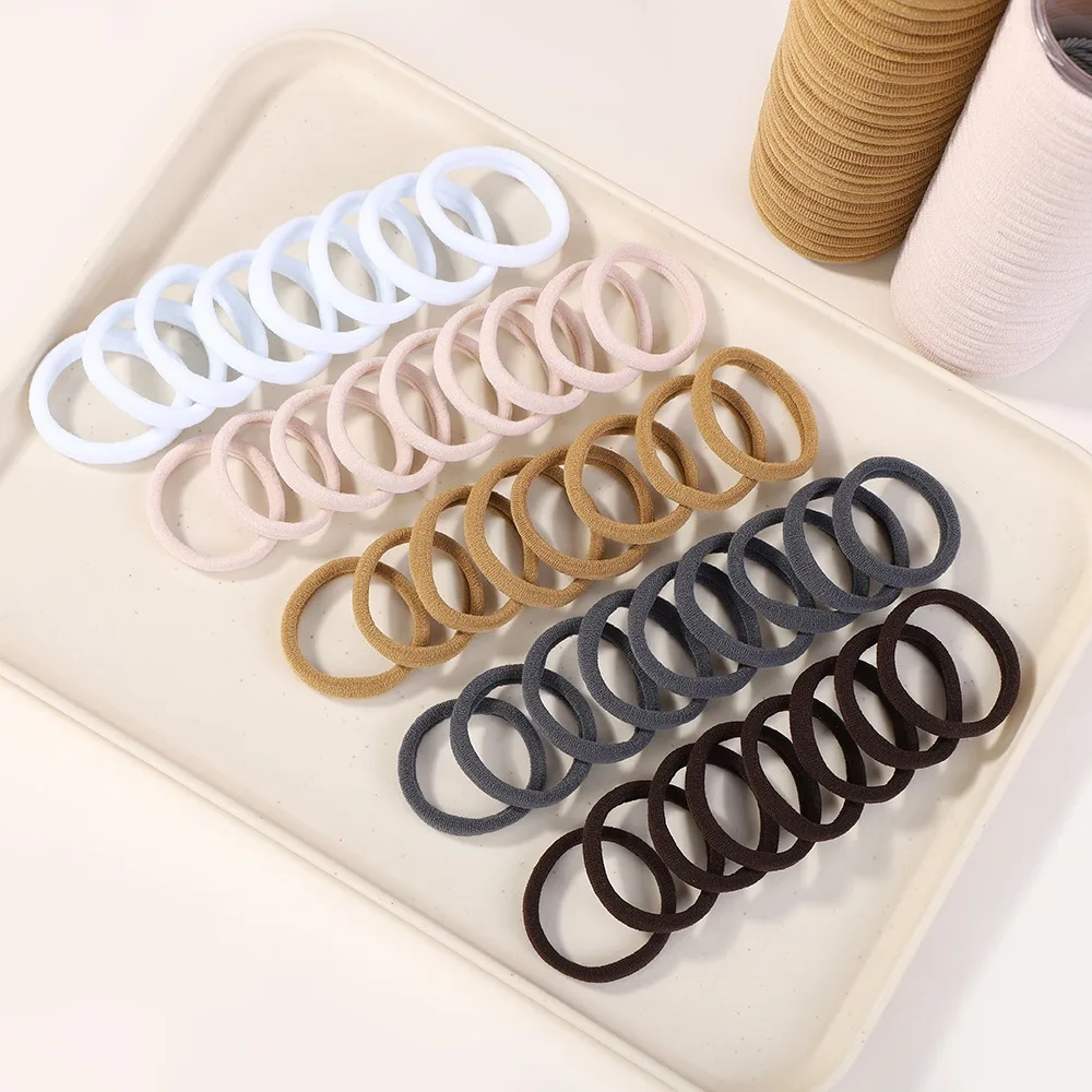 30/50/100Pcs Women Girl Mixed Colors Hair Bands Basic Hair Ties Elastic Headband Hair Scrunchies Accessories Ponytail Holder