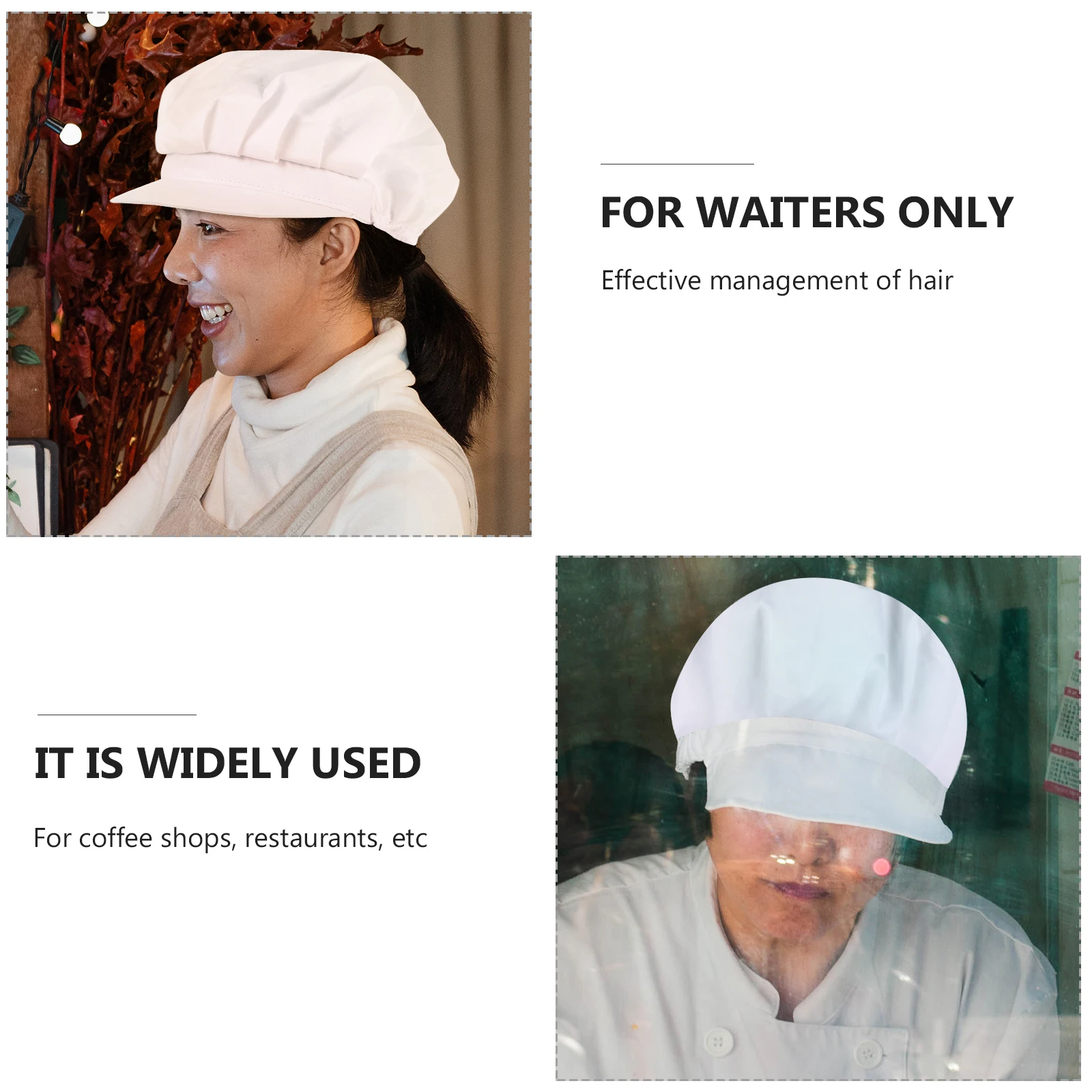 

Unisex Chef Cap Work Dust Hat Cooking Cap Restaurant Work Hat Breathable Washable Reusable Adjustable Elastic Back Strap