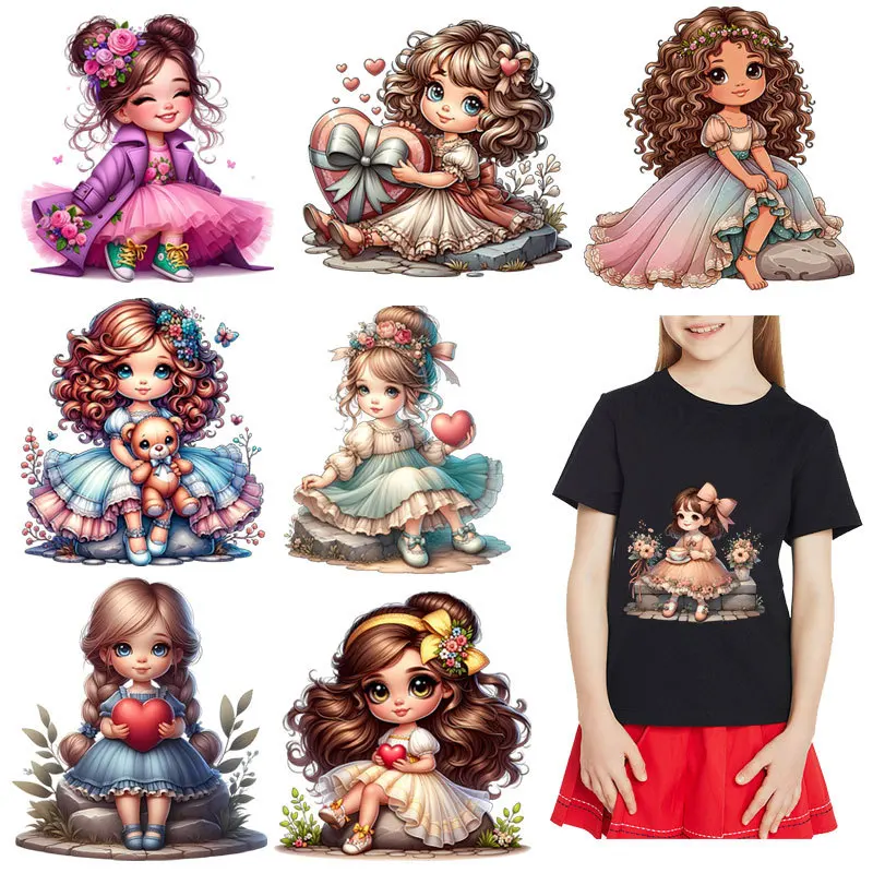 Cartoon cute angel girl Heat Transfer patch for clothing DIY children\'s printing, used for clothing ironing applications
