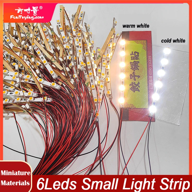 12-18v with adhesive mini light strip model building lighting 6cm led strip warm cold white simulation billboard lighting