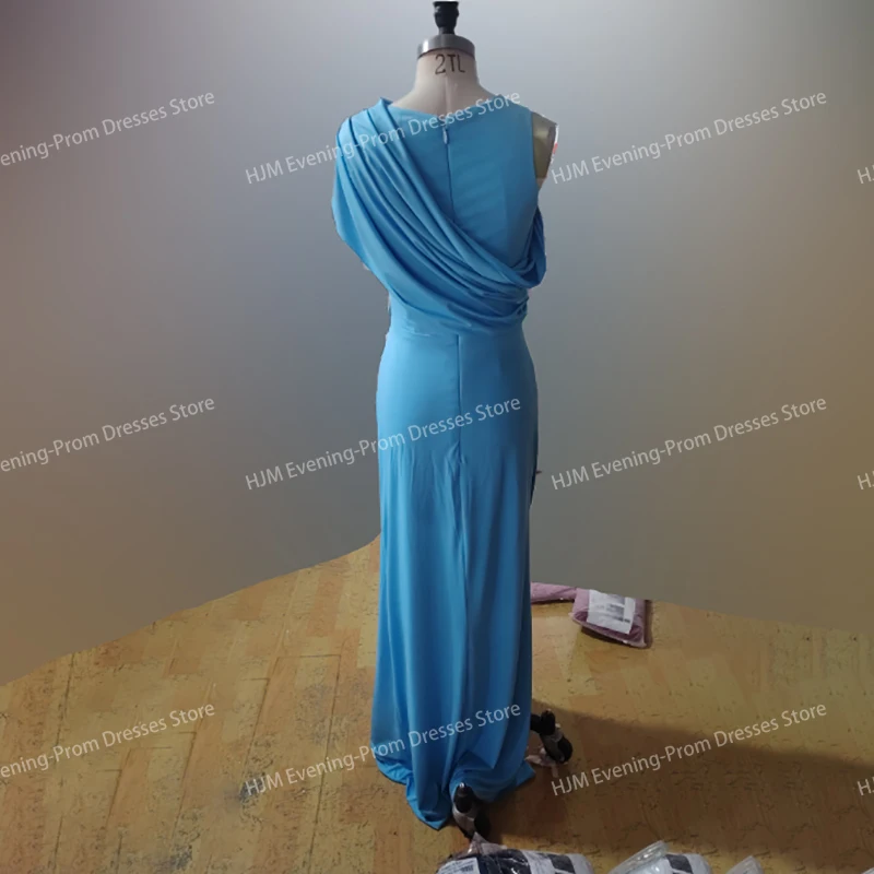 Robes de soirée sirène élégantes personnalisées pour femmes, col rond, longueur au sol, robe de Rh, invité de mariage, événements spéciaux, gala, 2024