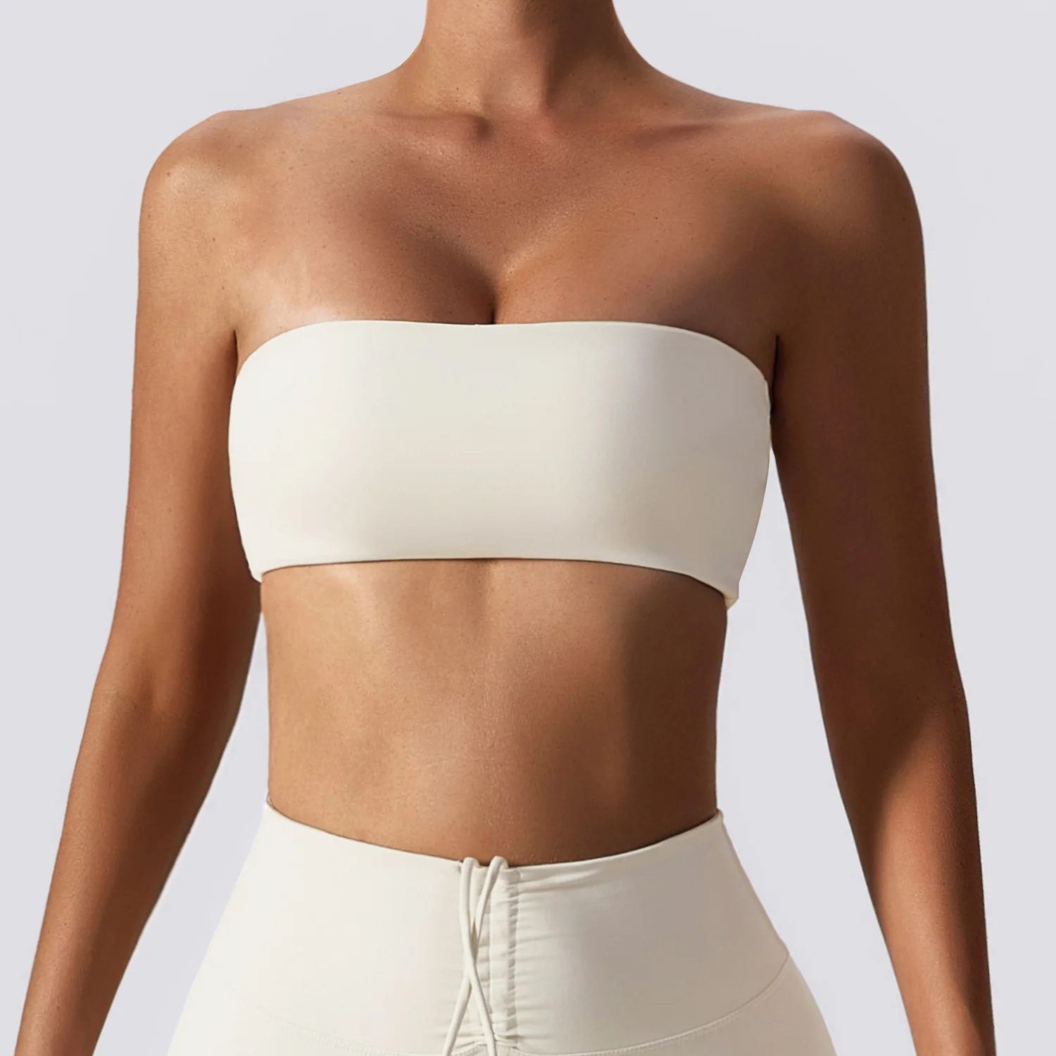 Sommer Trägerloser Sport-BH für Damen, Schnelltrocknende Yoga-Kleidung, Damen Tube Top Fitness Brustwickel-Unterwäsche, Workout-BH für Frauen