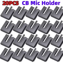 20pcs CB Mic Holder Mobile Radio Microphone Hang Up Clip for Yaesu Icom Vexter Motorola Kenwood MH48 Metal Hook Stick to Car