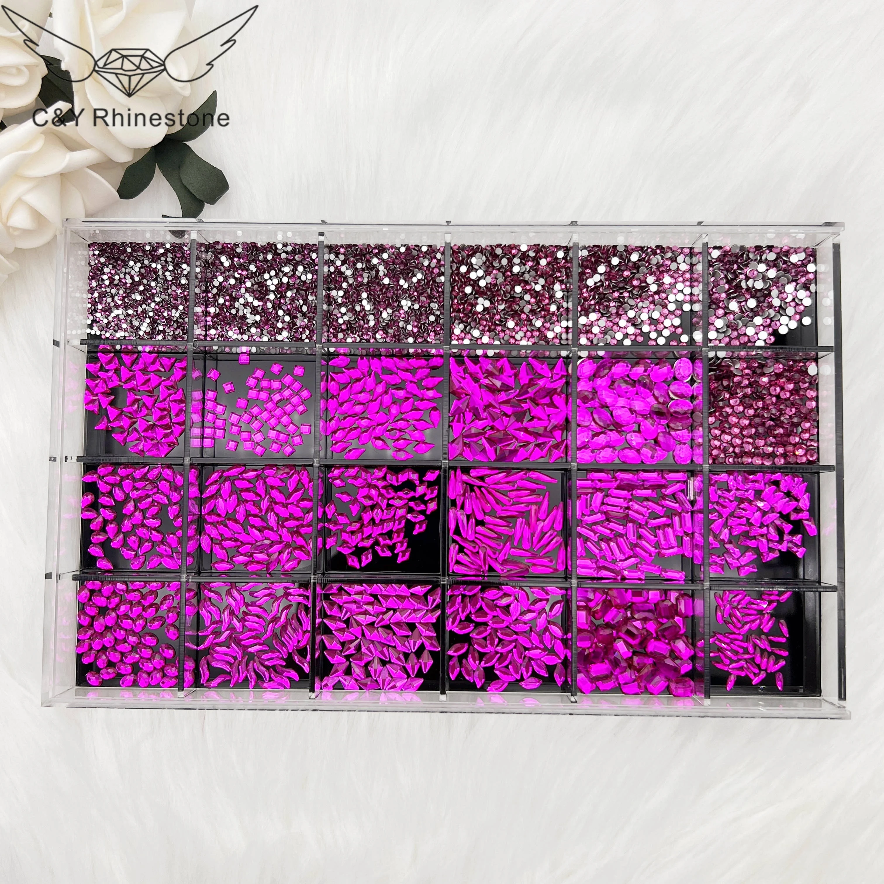 Nail Art Fuchsia - 6550 قطعة من أظافر CY الاصطناعية
