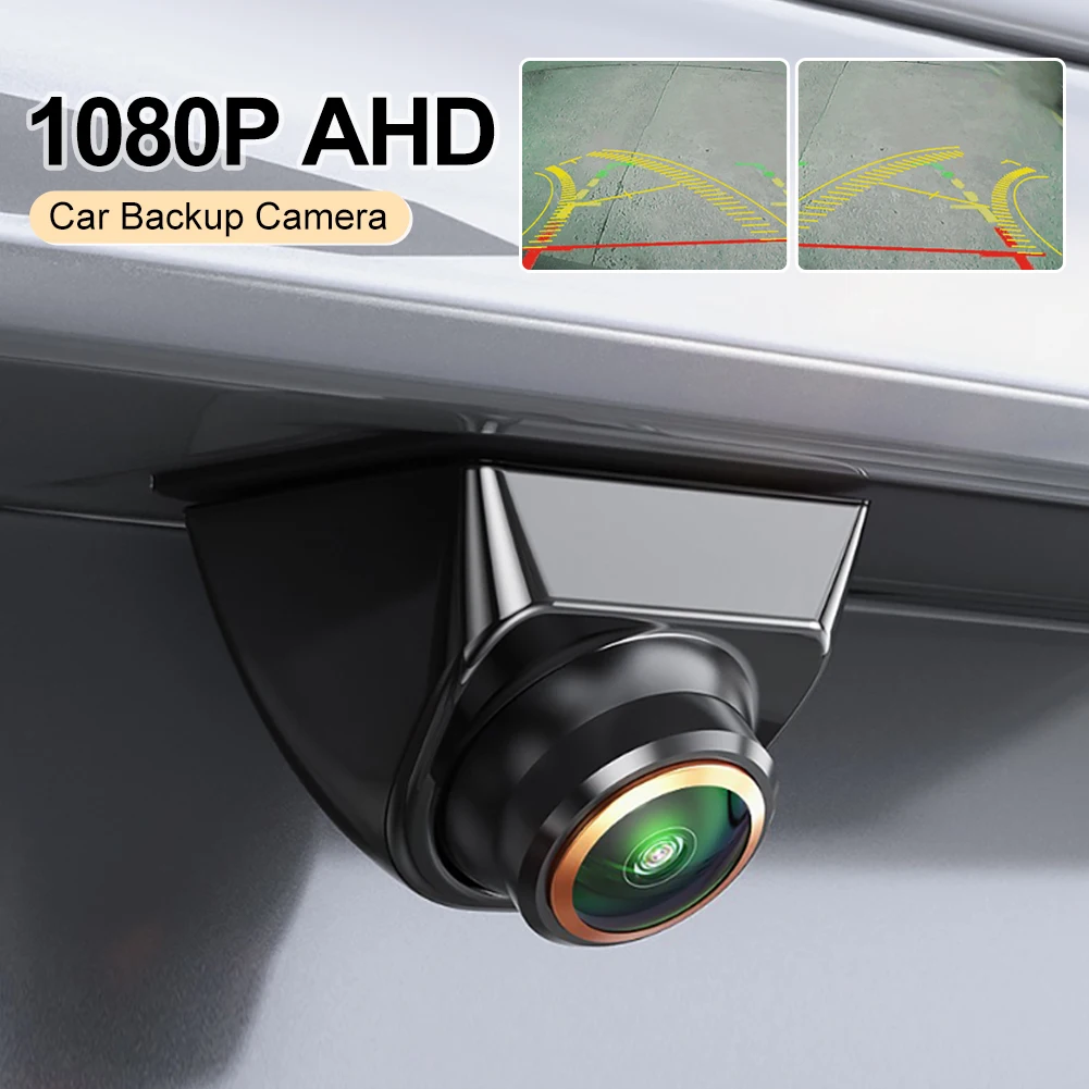 Car Backup/Front/Side View Camera with Guideline AHD 1080P Reverse Rear Cam 170° Adjustable Lens for Car SUV RV Trailer Camper