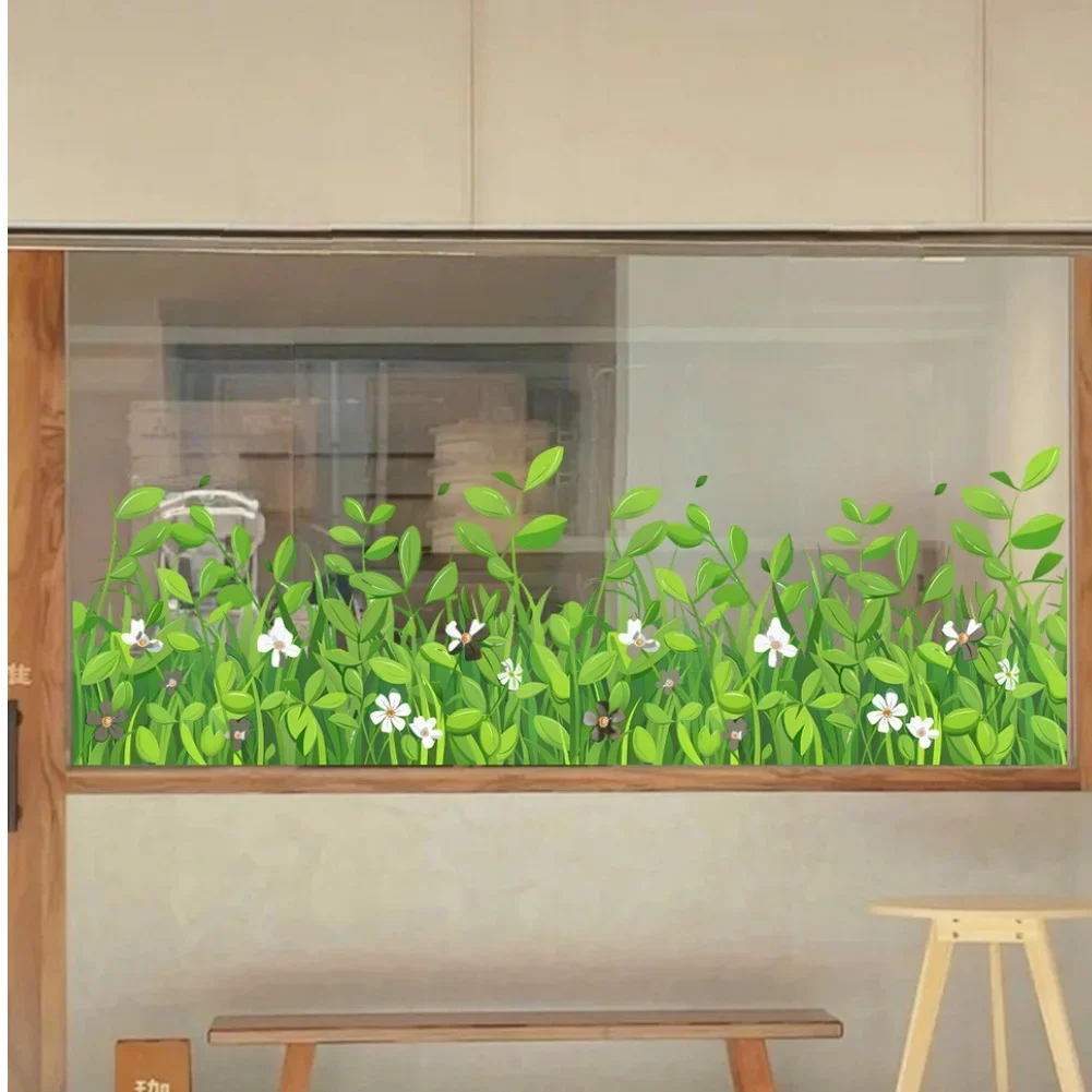 Wildflower Themed PVC Static Cling For Windows And Glass Panels 11.8 X 23.2 In For Home Living Room Office Decor