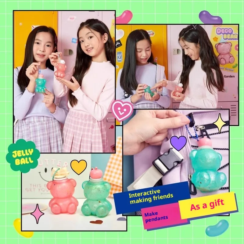 Mimiworld Handmade Diy Toy Sparkling Jelly Ball decodeco Anti-Stress Squeeze Toy Suitable Gifts for Girls Handmade DIY Keychain