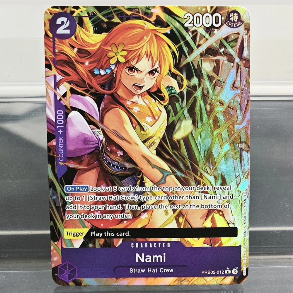 One Piece TCG OPCG-6 Foil Anime Character Cards Game Collection Cards for Home Play-Nami Otama Jewelry Bonney Crocodile Kouzuki view 2