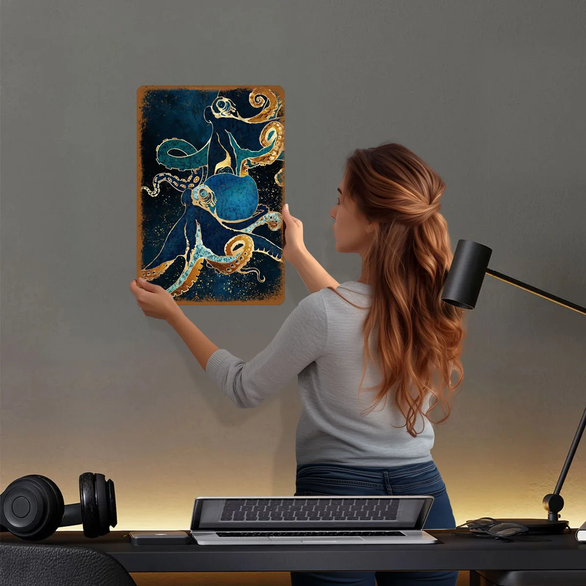 تحت الماء حلم IX علامات معدنية الحيوان المشارك غرفة نوم الديكور غرفة المعيشة مخصص صفيح تسجيل ل جدار الفن الديكور بار