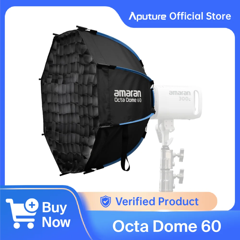 amaran Octa Dome 60 90 120 One-Snap Setup Octagon Bowens Mount Softbox for Interviews Portraits and Mobile Photography